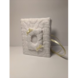 Super Soft White Squiggely Minky Photo Album Baby Photo Album - Holds 100 4 x 6 Photos - Personalize - So Cute!