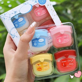 Lip balm Set, 4 Packs Lip Balm Multipack Long Lasting Lips Moisturizer Intensive Lip Repair Treatment for Cracked, Dry and Chapped Lips Day Night Lip Care (4Pcs (Colorful Package))