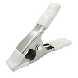 1 Piece White Metal Clamps Chrome Plated Tarpaulin Clamp Heavy Duty Spring Clamp for Woodworking Camping Model Making