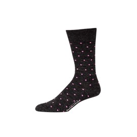 BoardroomSocks - Calcetines de lana merino con estampado a media pantorrilla, calcetines de vestir para hombre, Carbón con puntos rosados, 8-12