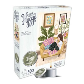 KI Puzzles 500 Piece Puzzle for Adults Hygge Collection Relaxing Nook by Olivia Gibbs Blueboard Jigsaw + Candle by Playview Brands