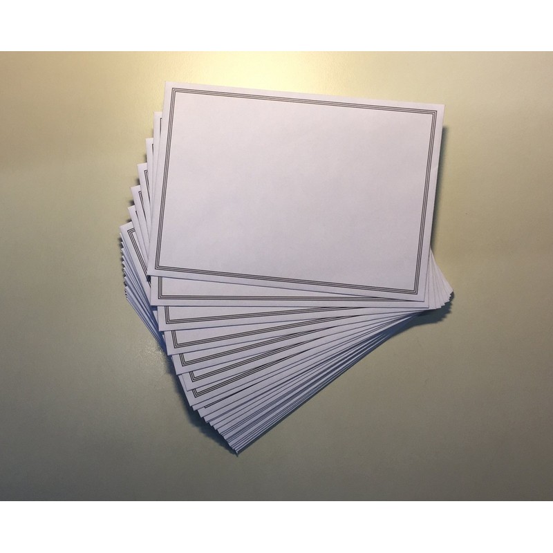 25 Mourning Envelopes, with Slim Black Triple Frame, with Black