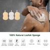 YEMTAL Natural Loofah Bath Sponges with Cotton Rope Exfoliating Body
