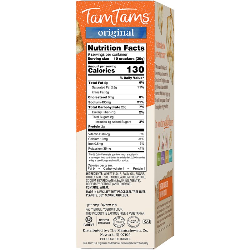 Manischewitz Tam Tam Original Crackers 9.6oz (2 Pack), Fluffy &