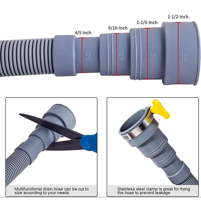 HLMOptimo 13 Feet Universal Washing Machine Drain Hose Flexible Dishwasher