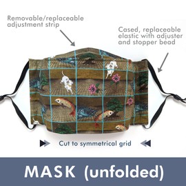 Liberty London Face Mask - Origami/3D Structured - Surreal Woodcut - Soft Cotton - Handcrafted, Washable Cloth, Liberty London Fabric, Nose Strip, Filter Pocket - Love the Mask