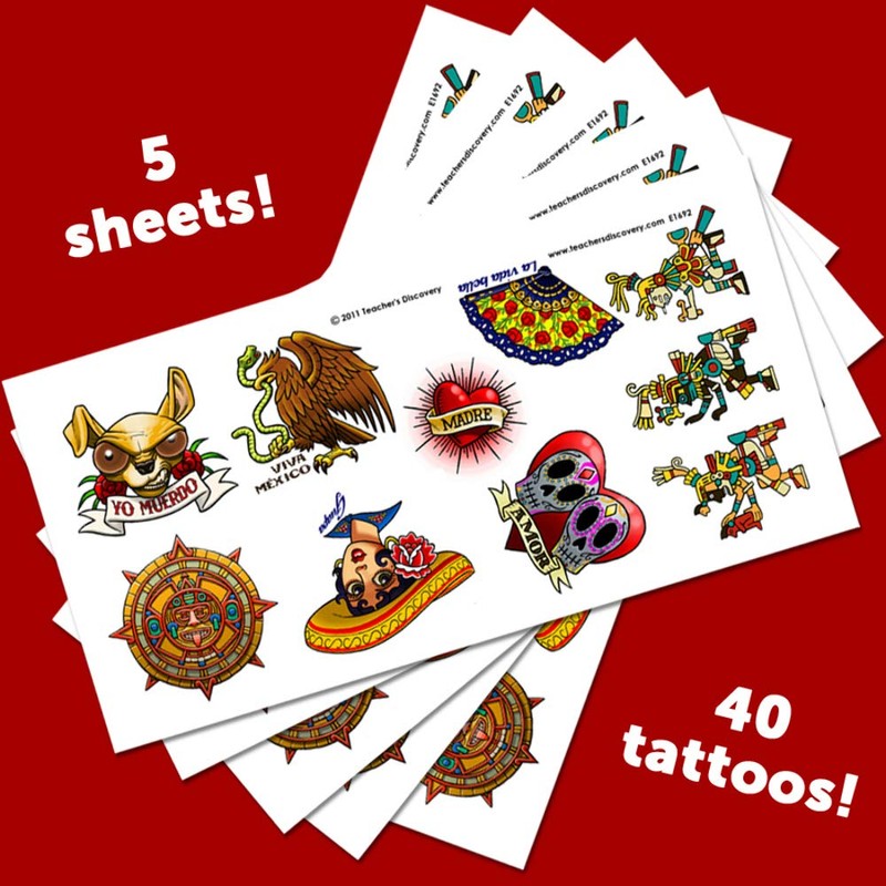 Teacher's Discovery Temporary Spanish Tattoos (40)