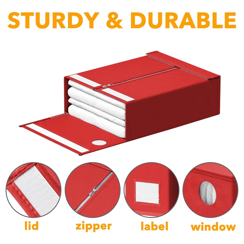 SpaceAid 8 Pack Bed Sheet Organizers and Storage, Foldable Sheet