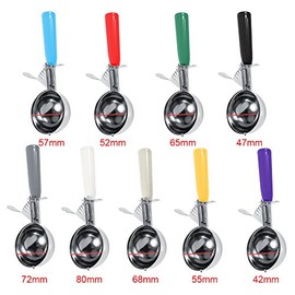 TOPINCN Duradero Cuchara Helado de Acero Inoxidable de Grado Alimenticio, Cuerpo Pequeño Y Ligero, Gran Cuchara para Helado, Puré de Patatas, Frutas, Masa para Galletas, Tamaños Diferentes(7.2CM)