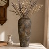 TDIAVH Rustic Farmhouse Ceramic Vase, 15.1 Inch, Floor Decor, Brown