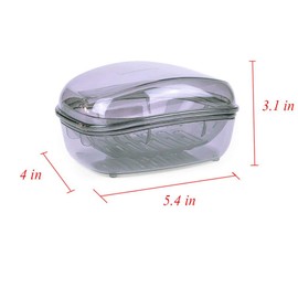 HomeFairy Clear Plastic Soap Container for Home Kitchen Large Pack of 2