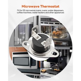 KSD201 70-0 Microwave Thermostat Fit for GE Microwave, Replacement Parts Movable Ring Normally Closed Thermostat for Thermal Fuse Water Heater