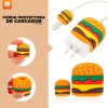 Maíz Funda Protector Cubo Cargador Cable Hamburguesa Kawaii