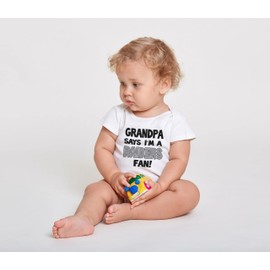 NanyCrafts Baby's Grandpa Says I'm a Raiders Fan Bodysuit Newborn Heather