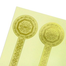 Unopened Stickers Deluxe Gold/Silver Sealing Paper Seals for Jam Jars, Etc. (Gold)