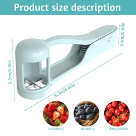 Grape Slicer for Toddlers, Fruit Cutter, Tomato Cherry Strawberry Cutter Tools for Vegetable Salad, Quarter Slicer (Light Green)