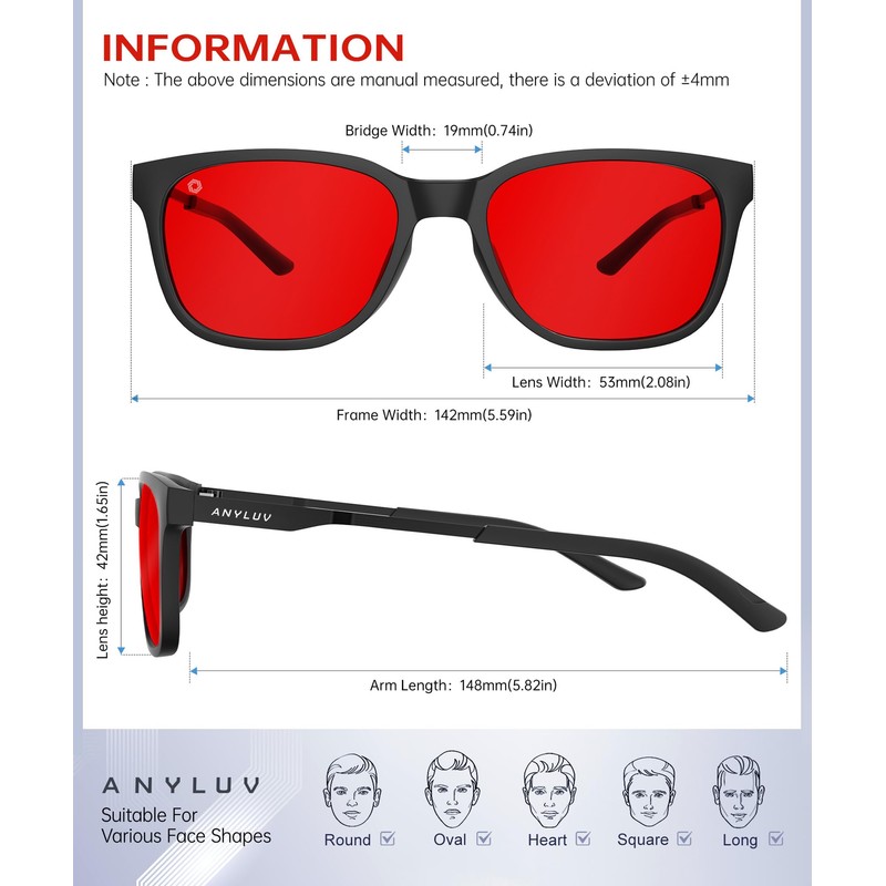 ANYLUV Blue Light Glasses for Men, Computer Gaming Glasses, Stylish