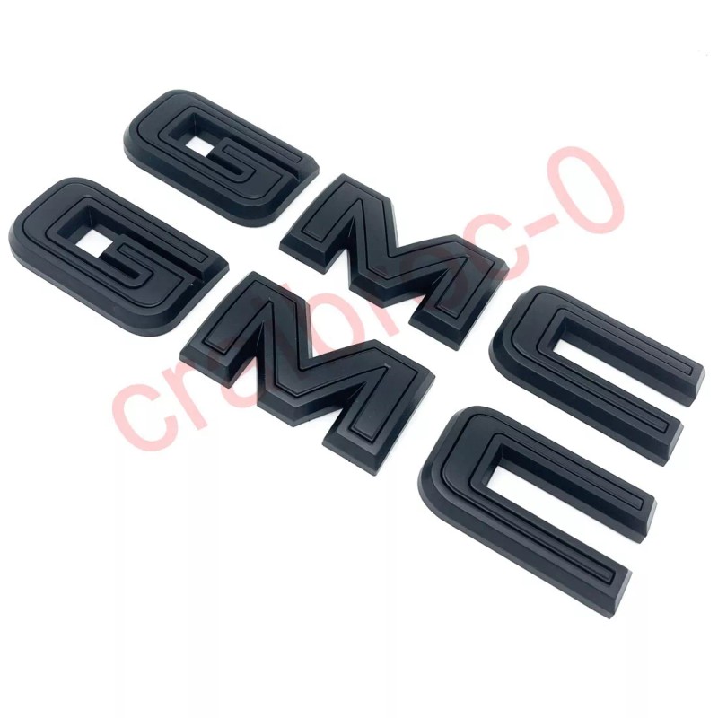 Auto NEW Front Rear Black Emblem Overlay 2019-2025 GMC Sierra