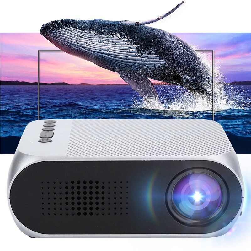 Mini Projector Silver Micro Portable 1080P LED Multi Function for