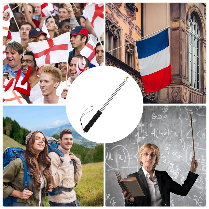 Risipu 8.2FT Telescopic Flag Pole,Stainless Steel Handheld Portable Extendable Retractable