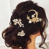 Unicra Moon Star Wedding Hair Pins Pearl Bridal Hair Clips