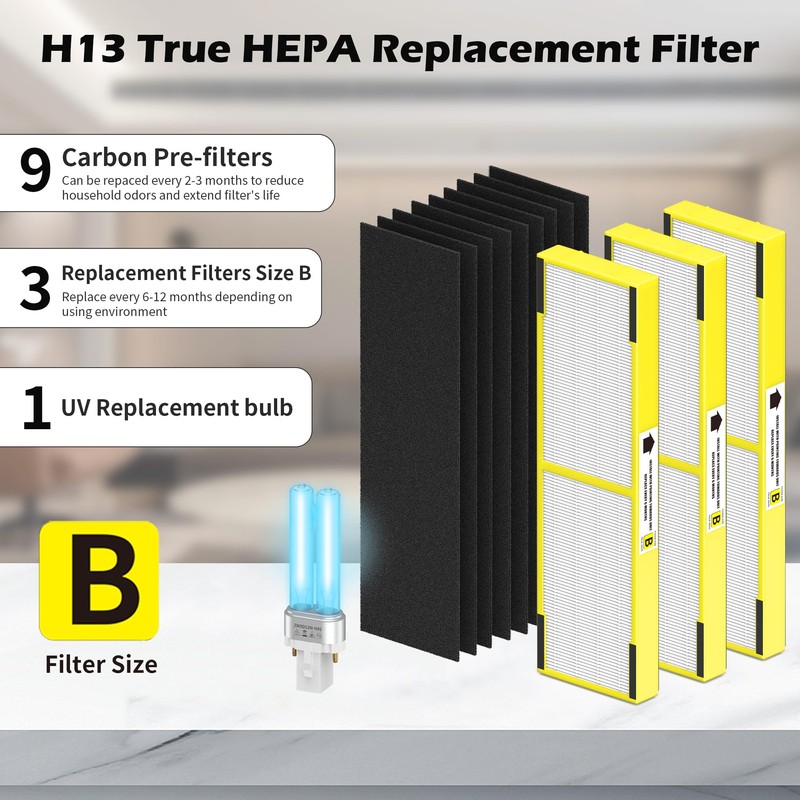 3 pack FLT4825 Filter B Replacement ＆ LB4000 Compatible with