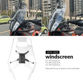 RUNNING PANTHER Windshield Deflectors for 390 790 890 ADV Adventure 2019-2022, Motorcycle Acrylic Front Wind Shield Air Deflector Windscreen Visor Accessories for 390 790 890 ADV 2020 (Transparent)