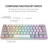 Snpurdiri 60% Wired Gaming Keyboard, RGB Backlit Mini Keyboard (Grey-White)