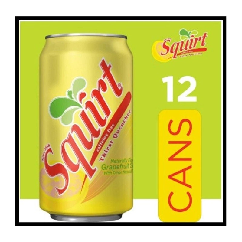 Squirt Caffeine Free Grapefruit Soda Pop, 12 fl oz, 12