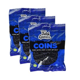 Gustaf's Dutch Licorice Firm Licorice Coins With A Hint Of Salt, 5.29oz - Pack of 3