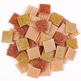 2cm (3/4") Square Vitreous Glass Mosaic Tiles for Crafts Bulk, 1 LB Colorful Mix Quartz Glass Tiles for DIY Art Crafts Kit Adult Kids and Home Deco (Skin Tones Mix)