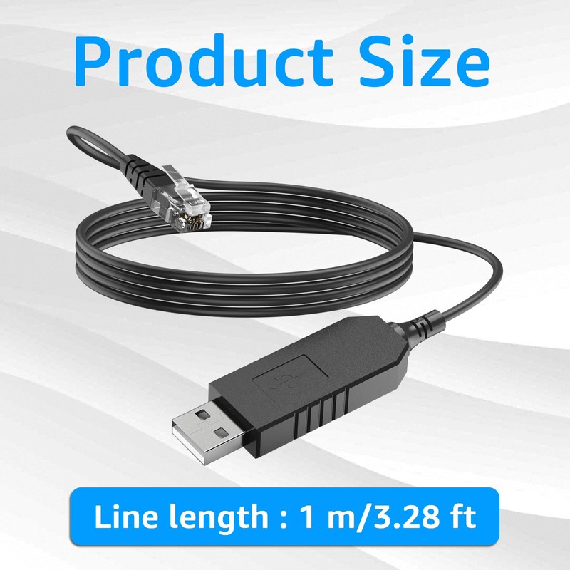 3.3FT USB to RJ11 for Uniden Radar Detector Power Cable