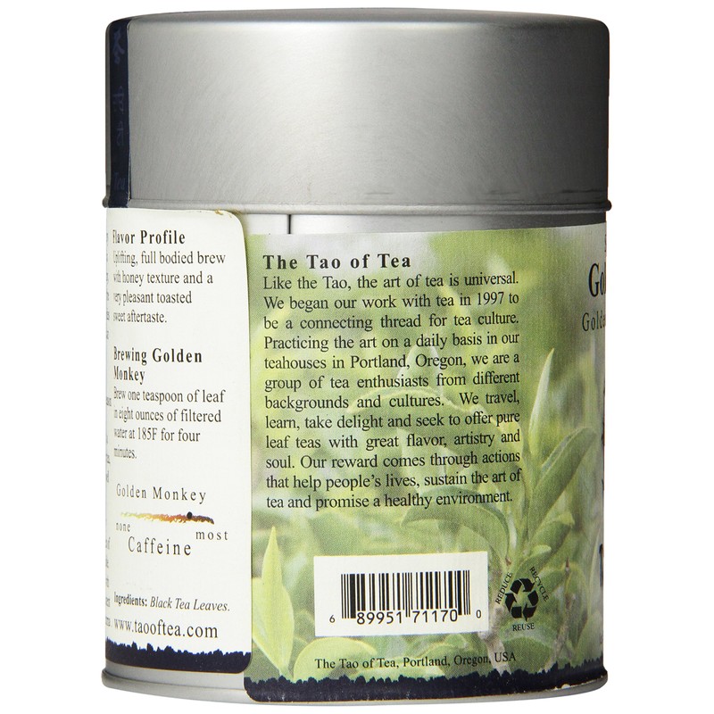 The Tao of Tea, Golden Monkey Black Tea, Loose Leaf,