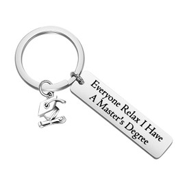 Masters Degree Gift College Grad Gift Masters Student Gift Everyone Relax I Have A Master's Degree Keychain Graduation Gift For MBA MSW MS MA (CA-Master's DegreeK)