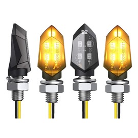 4 Pcs Motorcycle Turn Signals LED Mini Indicators Universal 12V Waterproof LED Motorcycle Turn Signals 12V Front for Motorcycles, Scooters, Quads and Cruisers