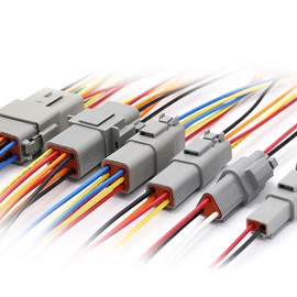 tunghey 2Pack Deu-tsch DT 2 Pin Connector,2 Way DT Automotive Waterproof Electrical Connector Male Female Plug Wiring Harness,with 18 AWG Cable Wire,for Car,Truck,Boats,LED Work Light. (2pin)