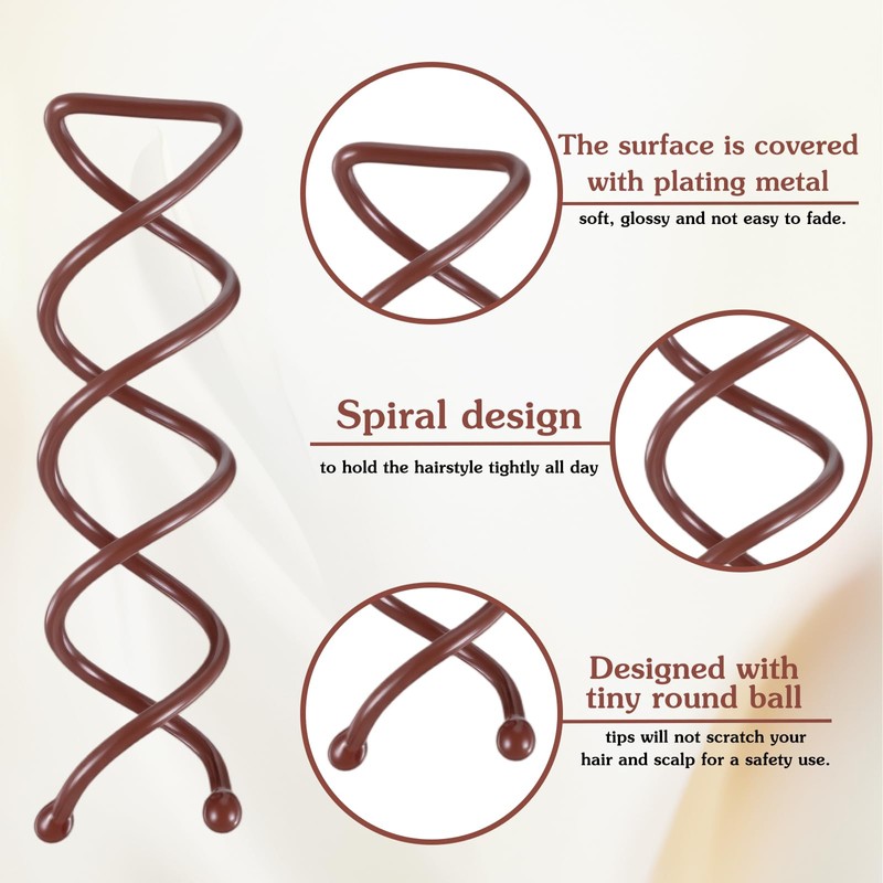 Mabor 20PCS Spiral Hair Pins - Corkscrew Bobby Pins for