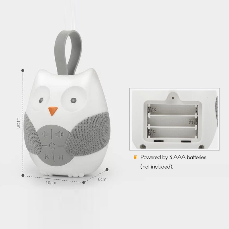 Portable Owl White Noise Machine Baby Soother with 10 Light