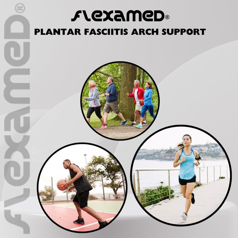 FlexaMed Neoprene Adjustable Arch Supports for Flat Feet and Plantar