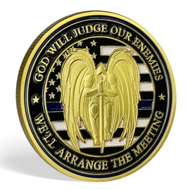 ST. Michael Police Challenge Coin Thin Blue Line Law Enforcement Police Officer Gift Prayer Coin (1 Pcs)
