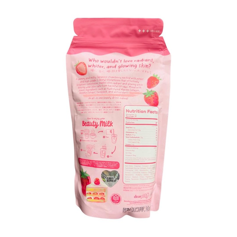 Dear Face Beauty Milk Japanese Collagen STRAWBERRY Drink - 50,000mg