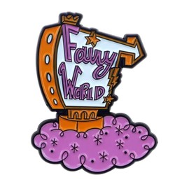 Fairy World Sign The Fairly OddParents Wanda and Cosmo Cartoon Animated TV Show 1.4" Enamel Pin Badge