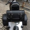 RILOER Motorcycle Saddle Bags Black Leather Storage Box Side Pockets