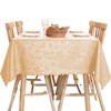 Qubjus Vinyl Lace Tablecloth Rectangle Heavy Duty Jacquard Table Cloth