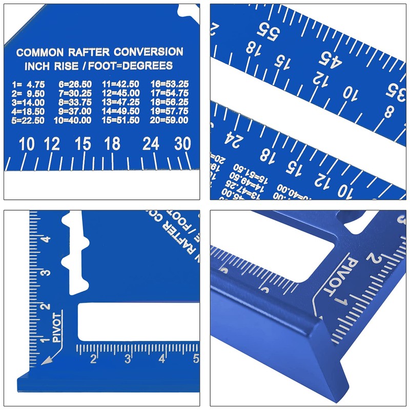 Carpenter Measuring Square Metric Imperial 7 Inches,Aluminum Alloy,90 Degree Thickened