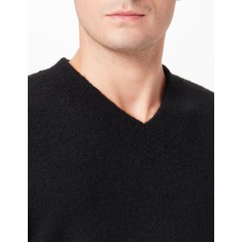 JACK & JONES Men's Jorollie Knit V-Neck Jumper, Black, L