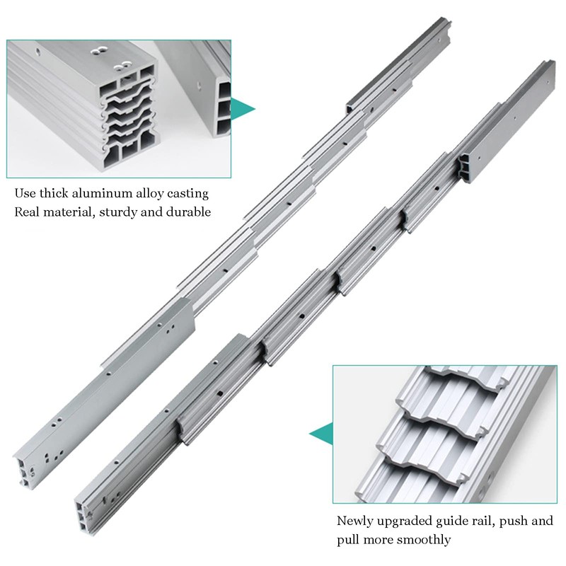 Full Extension Table Slide, Aluminum Telescopic Cabinet Table Guide Rail