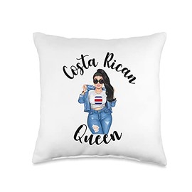 Lush Latina Costa Rican Queen Latina Latin American South Womens Woman Throw Pillow, 16x16, Multicolor