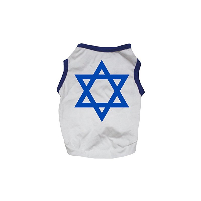 Petitebella Star of David Puppy Dog Shirt (White, Small)