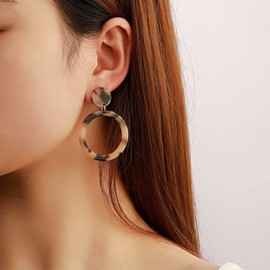 Yienate Acrylic Leopard Print Dangle Earrings Leopard Statement Geometric Earrings Mottled Leopard Hoop Drop Earrings Resin Dot Stud Rock Prom Earrings Jewelry for Women and Girls